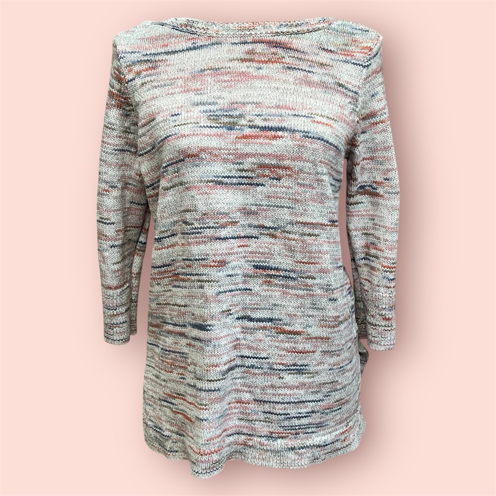 J.Jill Multicolor Knit Sweater Tunic Style, Sz M Petite